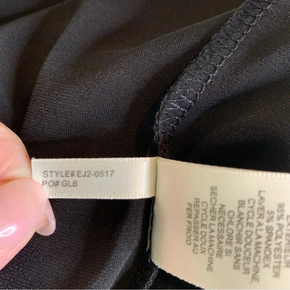 Eliza J Surplice Wrap Jersey V Neck Dress Black Size 2 NWT - Picture 10 of 13